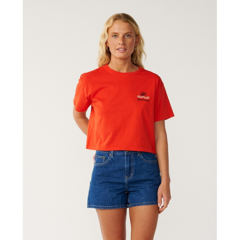 T-Shirt Crop Top Rip Curl Retro Swell