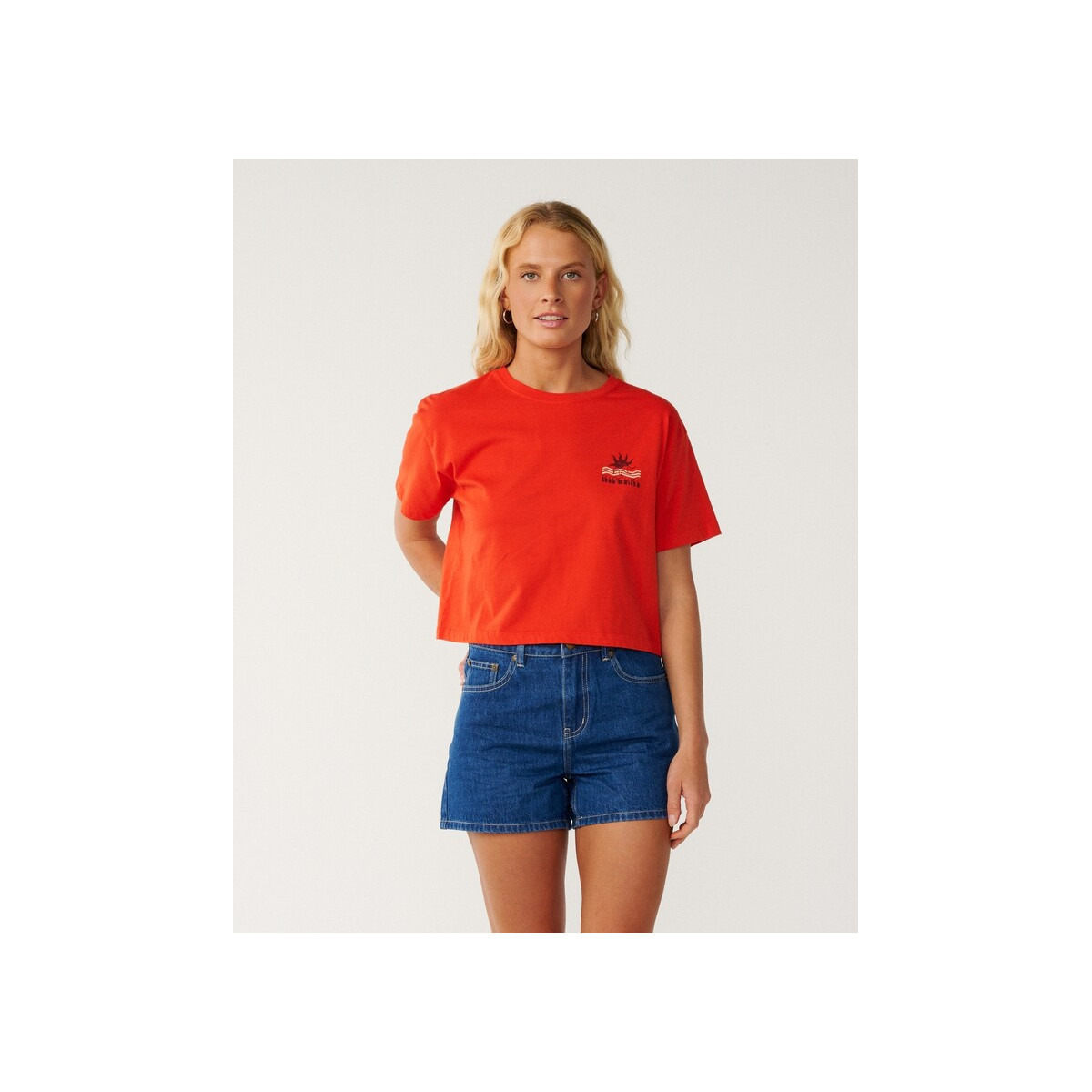 T-Shirt Crop Top Rip Curl Retro Swell