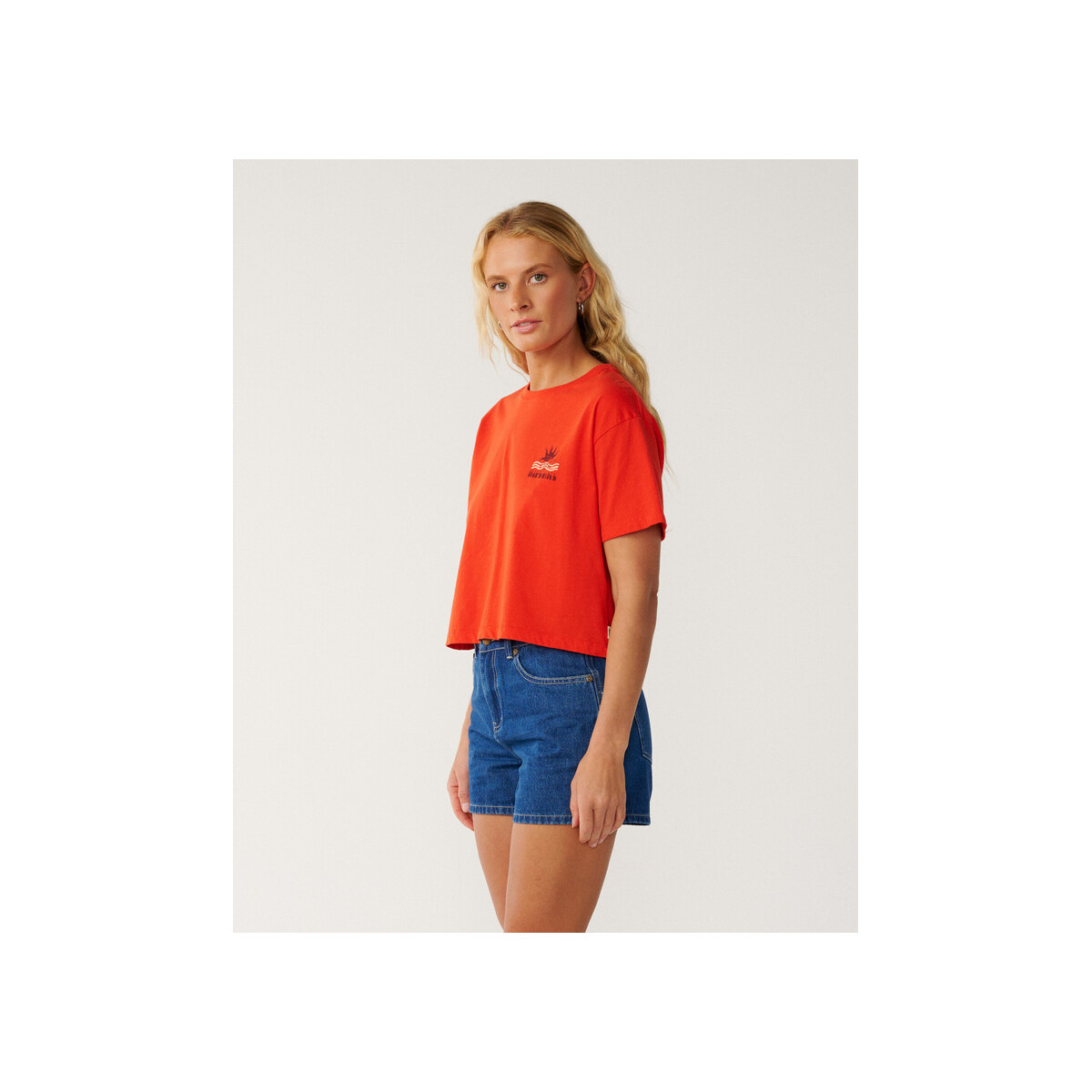T-Shirt Crop Top Rip Curl Retro Swell