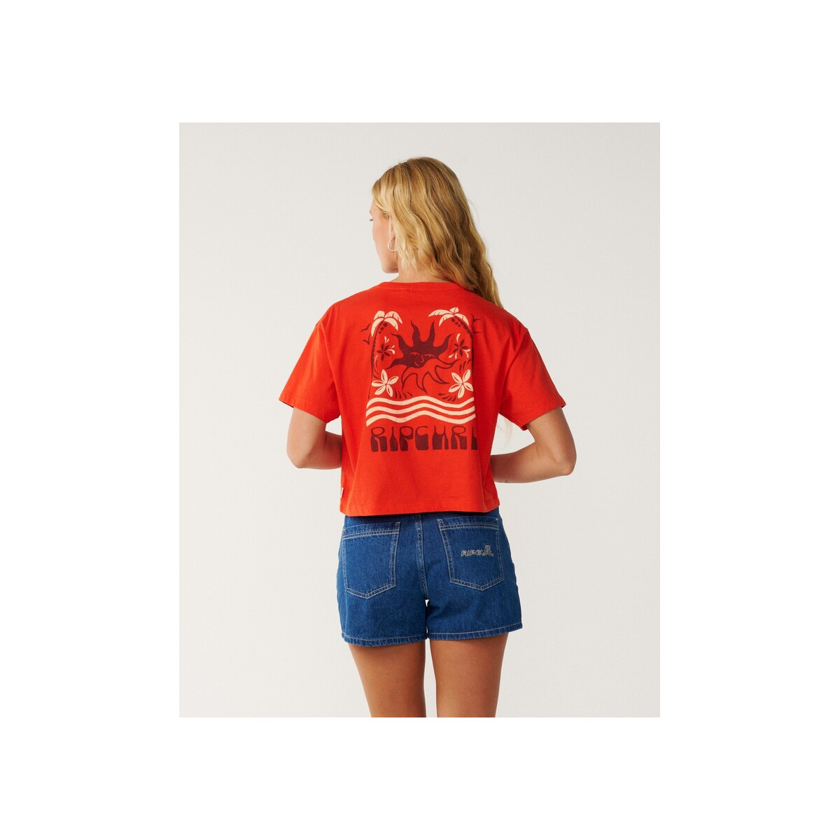 T-Shirt Crop Top Rip Curl Retro Swell