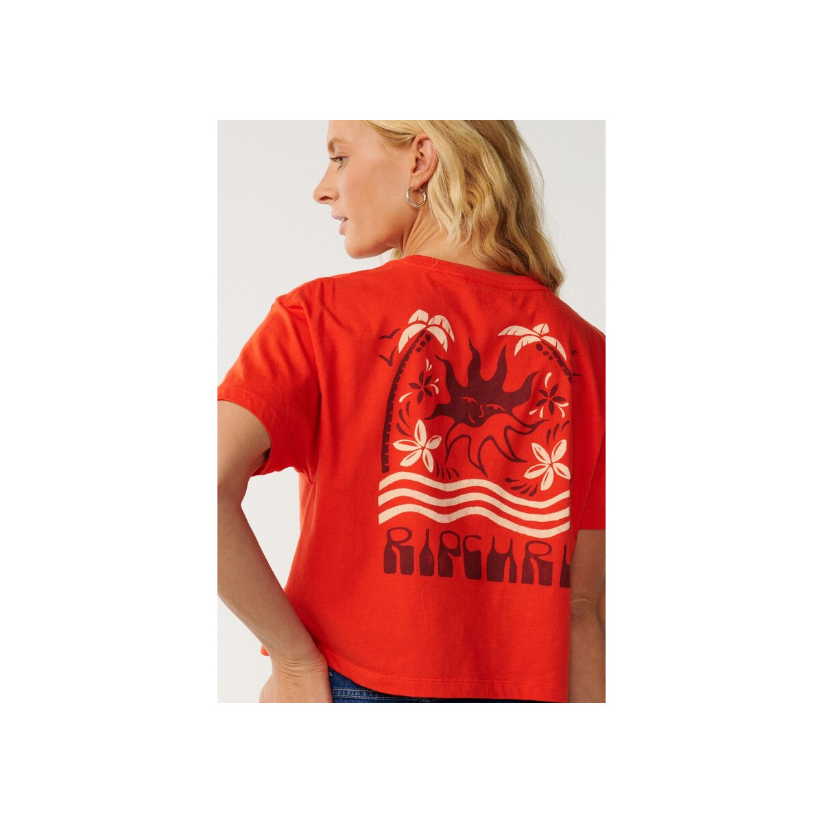 T-Shirt Crop Top Rip Curl Retro Swell