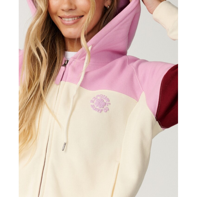 Sweat à Capuche Zippée Rip Curl Party Wave Colour Block