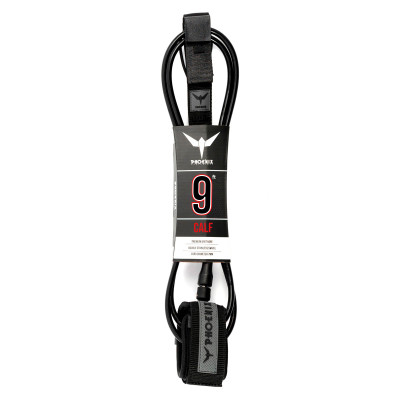 Leash de Surf Genou Phoenix Regular Smooth - Black - 9' Genou
