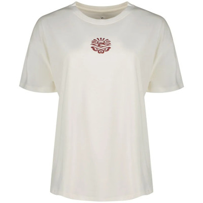 T-Shirt Rip Curl Icons of Surf Relaxed - Bone/Dark Plum