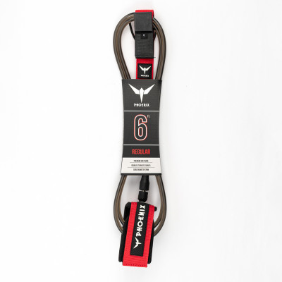 Leash de Surf Phoenix Regular Smooth - Clear Black - 6'