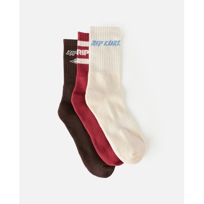 Chaussette Rip Curl Icons Of Surf 3Pack - Maroon